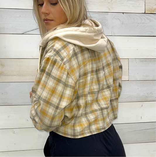 Cropped Breck Button Hoodie