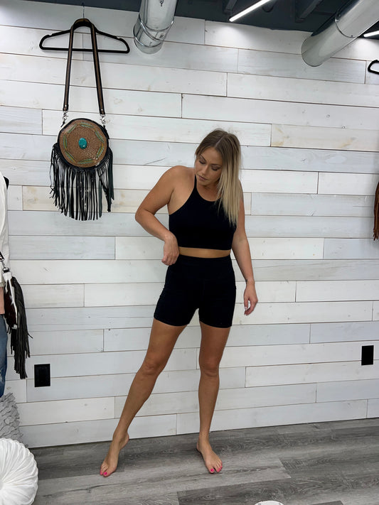 Black Biker Babe Shorts