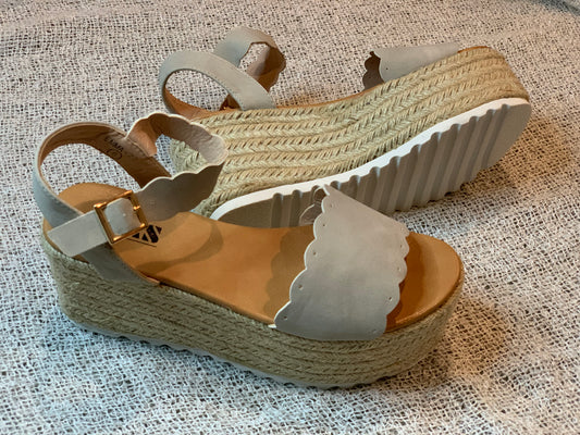 ROPE PLATFORM WEDGES GREY