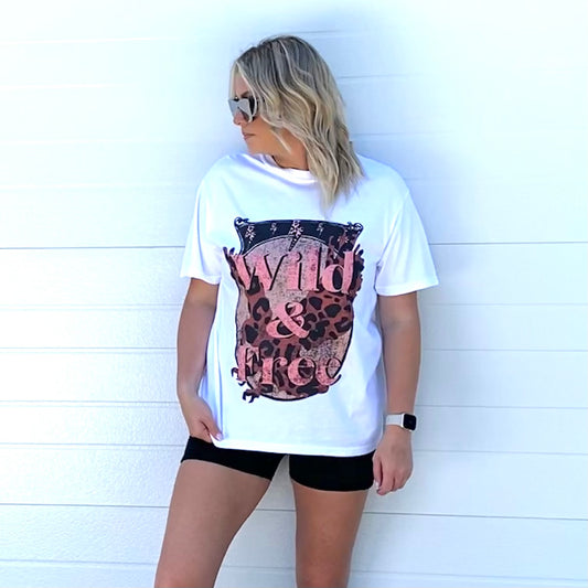 WILD & FREE TEE WHITE