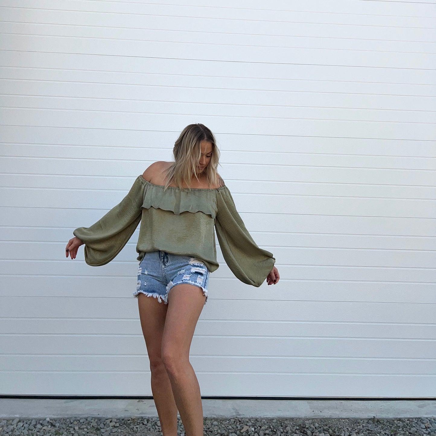 Olive Bell Off Shoulder