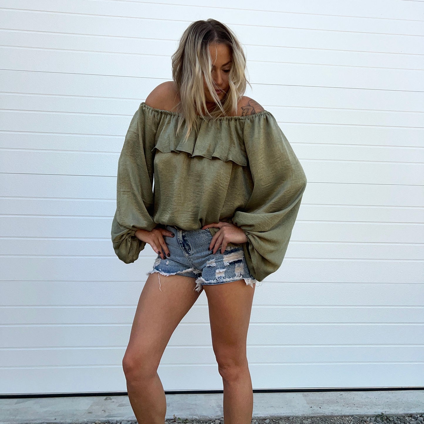 Olive Bell Off Shoulder